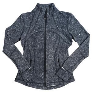 Lululemon Define Jacket Luon Full-Zip Fitted Luminesce Splatter White Black Sz 6